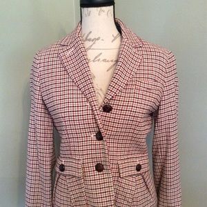 Talbots plaid wool blend jacket sz 6P $55